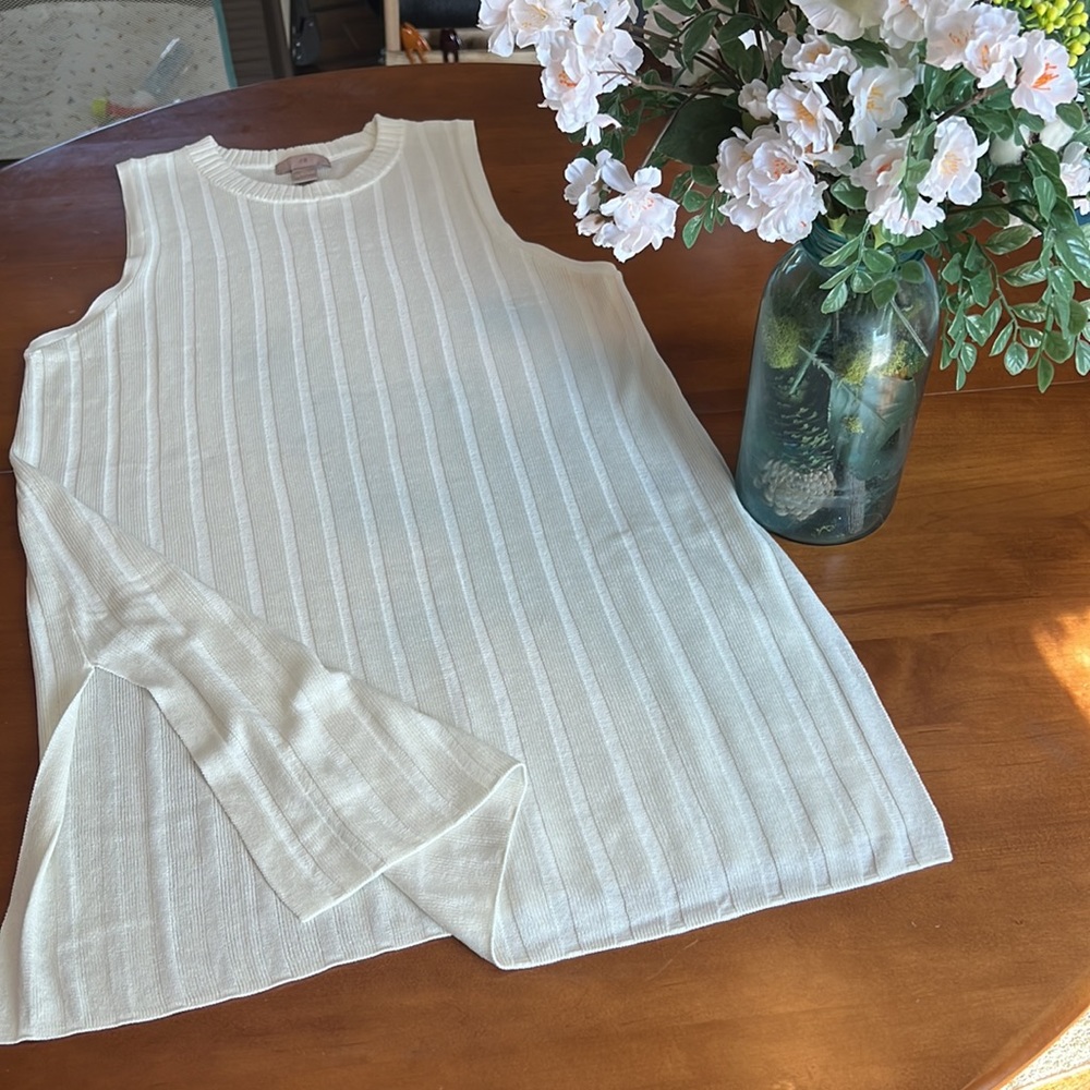 H & M Cream Rib-Knit Tunic